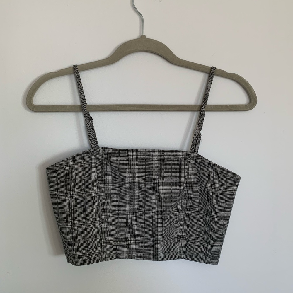 Fitted Plaid Crop Top